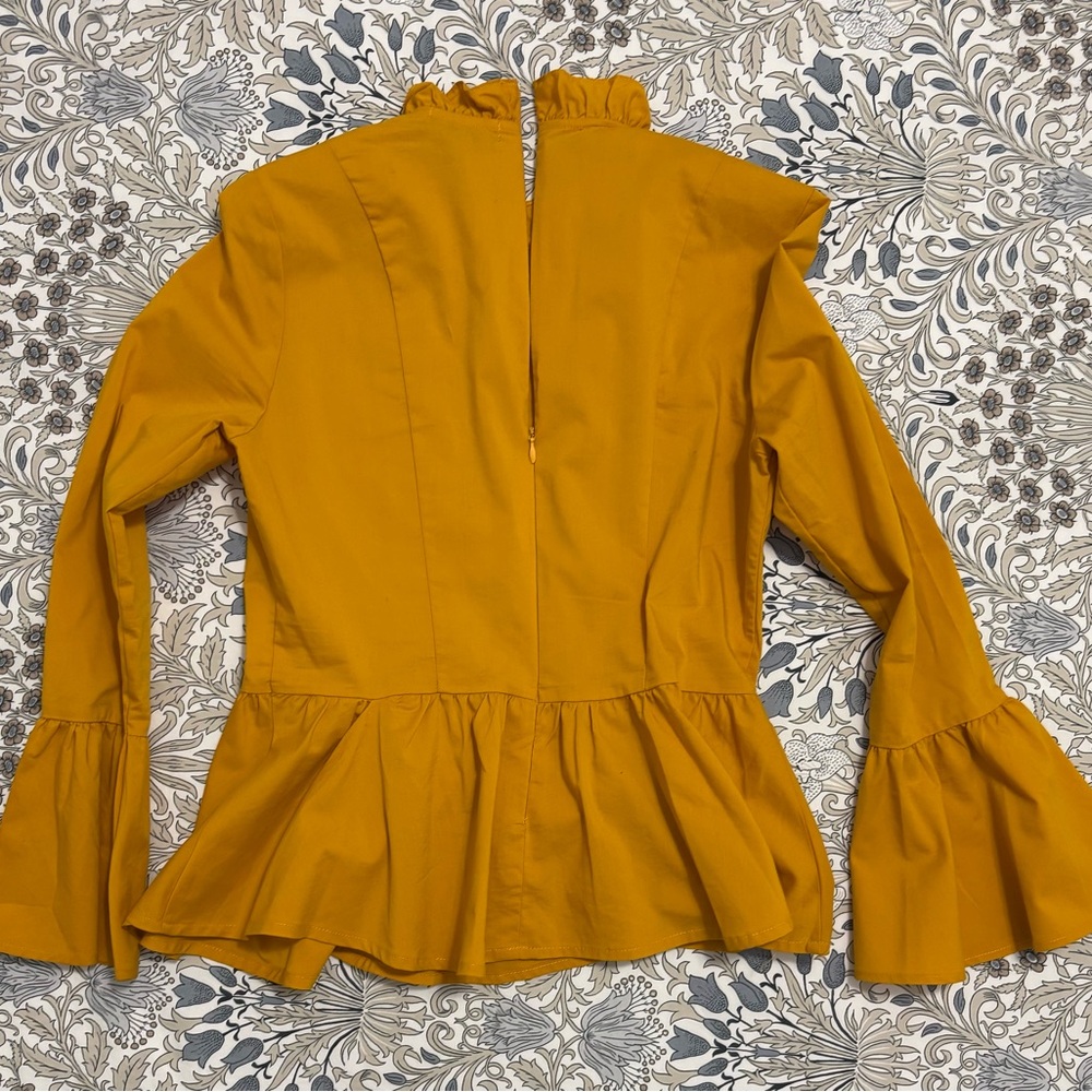Amaryllis Mustard Ruffle Blouse - Picture 3 of 4